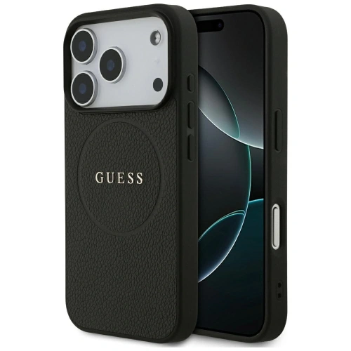 Etui Guess Grained Ring MagSafe do Apple iPhone 17 Pro czarny