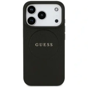 Etui Guess Grained Ring MagSafe do Apple iPhone 17 Pro czarny