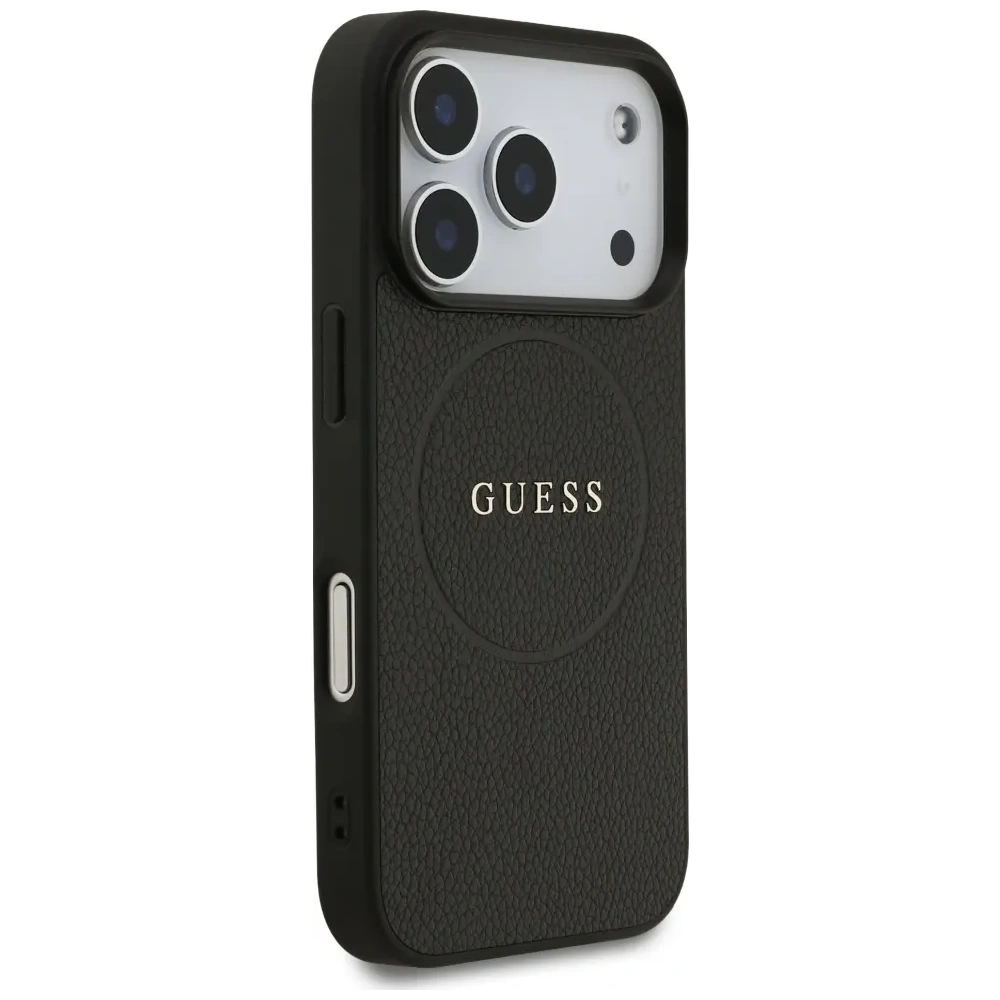 Etui Guess Grained Ring MagSafe do Apple iPhone 17 Pro czarny