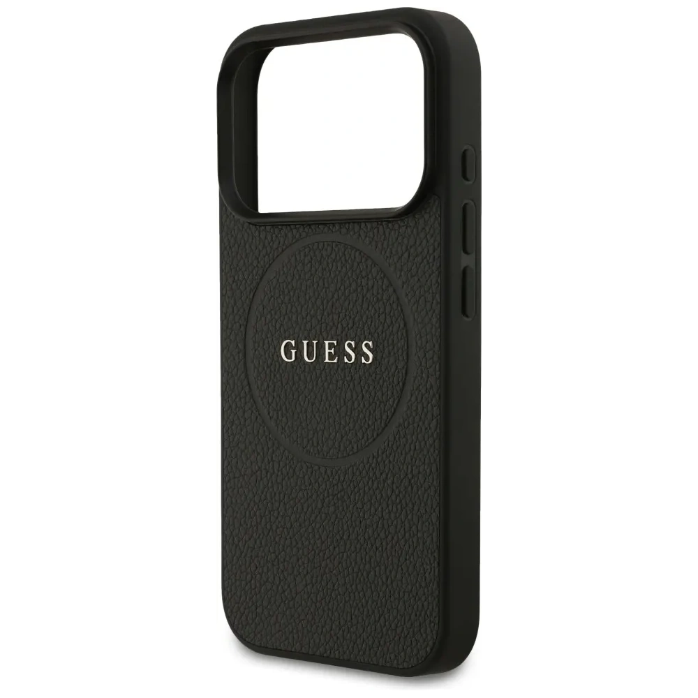 Etui Guess Grained Ring MagSafe do Apple iPhone 17 Pro czarny