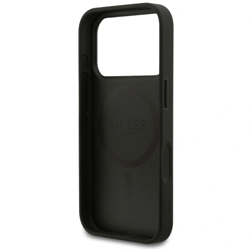 Etui Guess Grained Ring MagSafe do Apple iPhone 17 Pro czarny