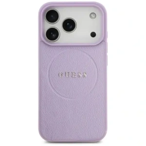 Etui Guess Grained Ring MagSafe do Apple iPhone 17 Pro fioletowy