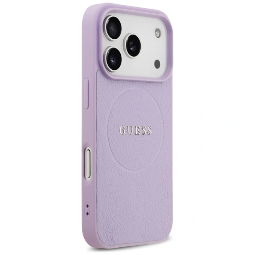 Etui Guess Grained Ring MagSafe do Apple iPhone 17 Pro fioletowy