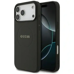 Etui Guess Grained Ring MagSafe do Apple iPhone 17 Pro Max czarny
