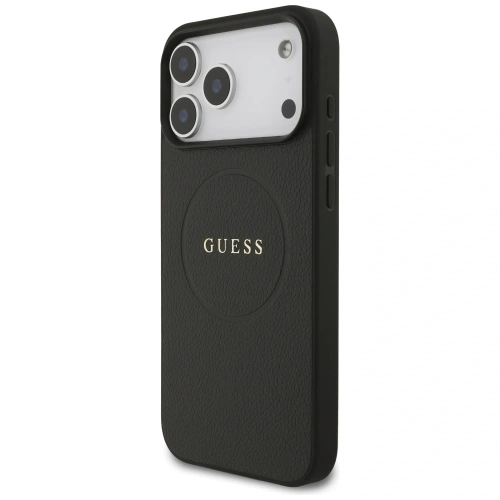 Etui Guess Grained Ring MagSafe do Apple iPhone 17 Pro Max czarny
