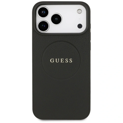 Etui Guess Grained Ring MagSafe do Apple iPhone 17 Pro Max czarny