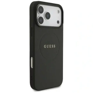 Etui Guess Grained Ring MagSafe do Apple iPhone 17 Pro Max czarny