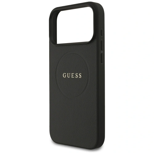 Etui Guess Grained Ring MagSafe do Apple iPhone 17 Pro Max czarny