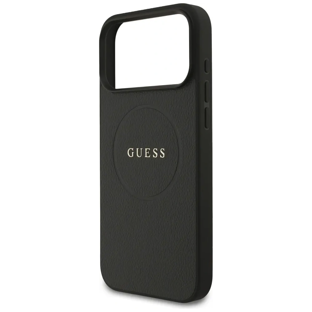 Etui Guess Grained Ring MagSafe do Apple iPhone 17 Pro Max czarny