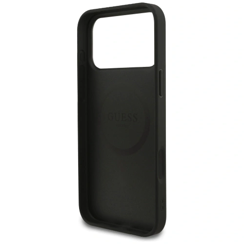 Etui Guess Grained Ring MagSafe do Apple iPhone 17 Pro Max czarny