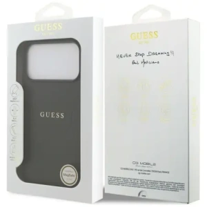 Etui Guess Grained Ring MagSafe do Apple iPhone 17 Pro Max czarny