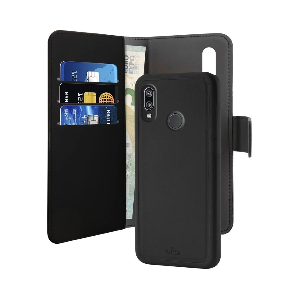 Etui PURO Wallet Detachable 2w1 Huawei P30 Lite (czarny)