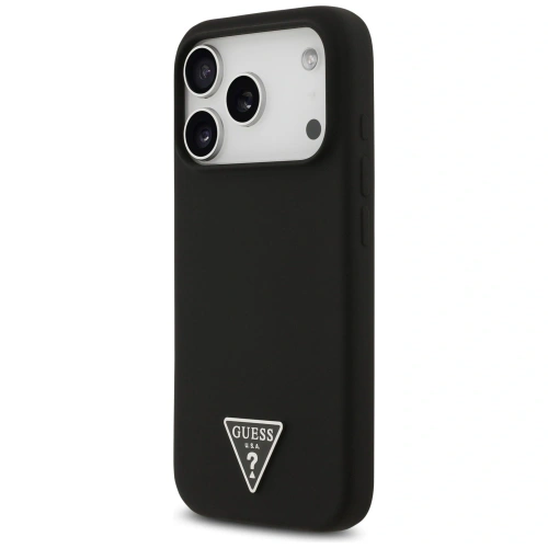 Etui Guess Silicone Triangle Logo MagSafe do Apple iPhone 17 Pro czarny