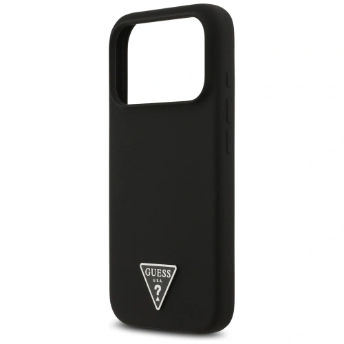 Etui Guess Silicone Triangle Logo MagSafe do Apple iPhone 17 Pro czarny