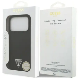 Etui Guess Silicone Triangle Logo MagSafe do Apple iPhone 17 Pro czarny