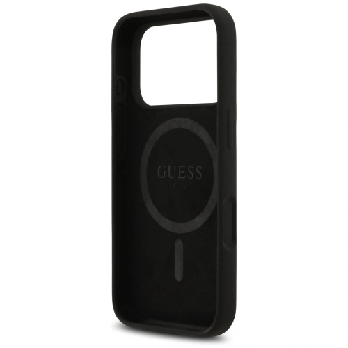 Etui Guess Silicone Triangle Logo MagSafe do Apple iPhone 17 Pro Max czarny