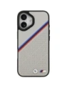Etui BMW M Tricolor Metal Logo MagSafe do Apple iPhone 17 szary