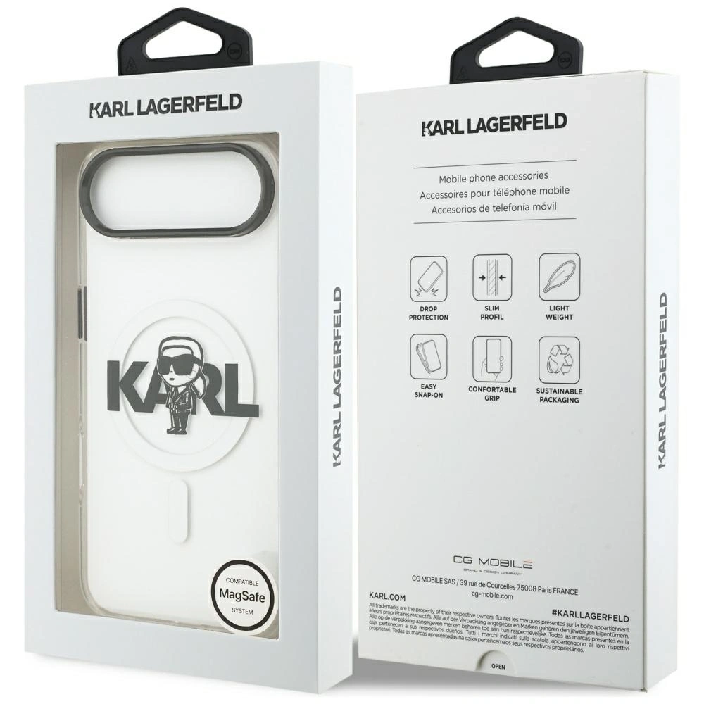 Etui Karl Lagerfeld IML Karl Sketch Logo MagSafe do Apple iPhone Air przezroczysty