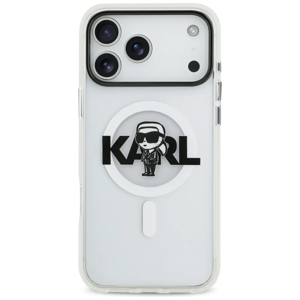 Etui Karl Lagerfeld IML Karl Sketch Logo MagSafe do Apple iPhone 17 Pro Max przezroczysty