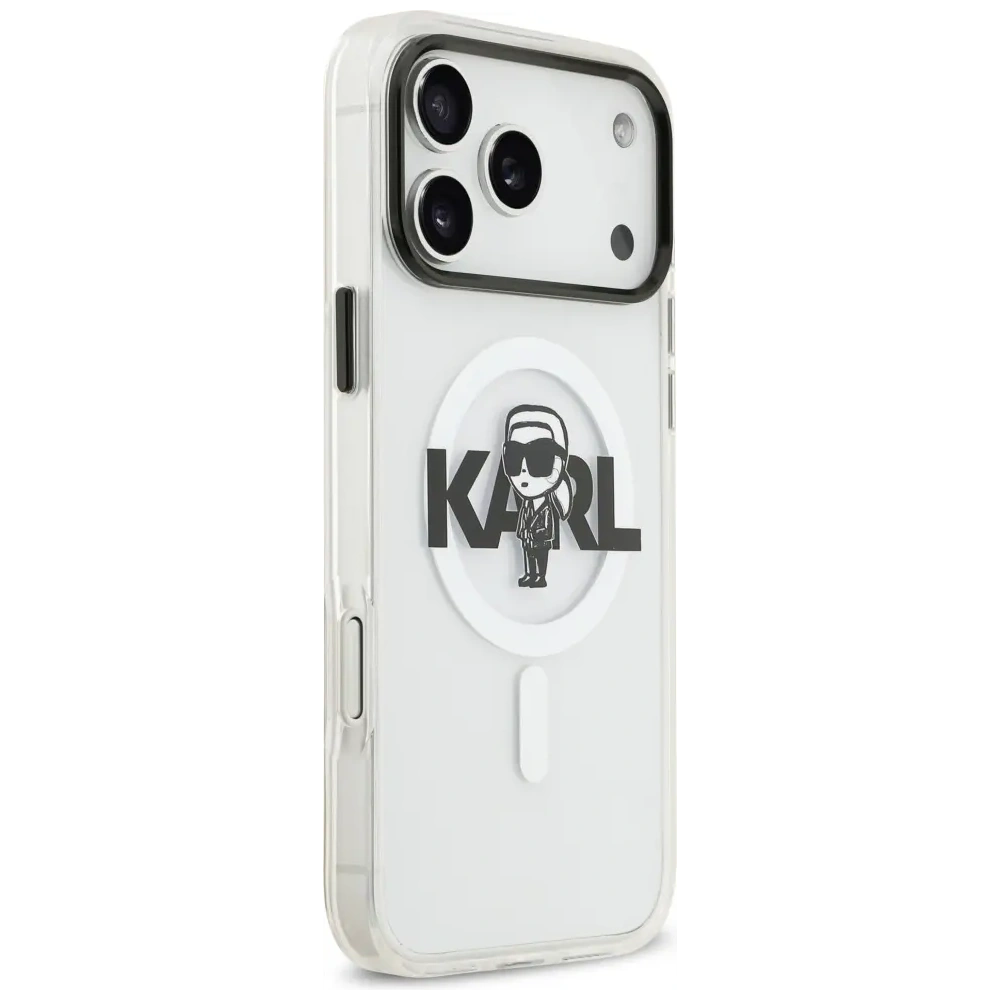 Etui Karl Lagerfeld IML Karl Sketch Logo MagSafe do Apple iPhone 17 Pro Max przezroczysty