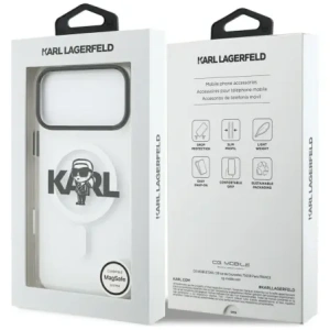 Etui Karl Lagerfeld IML Karl Sketch Logo MagSafe do Apple iPhone 17 Pro Max przezroczysty