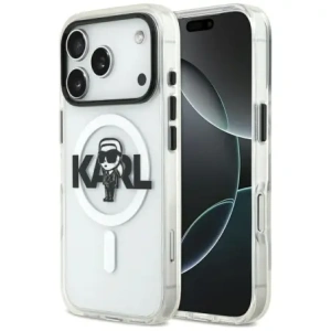 Etui Karl Lagerfeld IML Karl Sketch Logo MagSafe do Apple iPhone 17 Pro przezroczysty