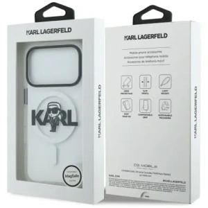 Etui Karl Lagerfeld IML Karl Sketch Logo MagSafe do Apple iPhone 17 Pro przezroczysty