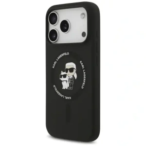 Etui Karl Lagerfeld Silicone Karl&Choupette Ring MagSafe do Apple iPhone 17 Pro Max czarny
