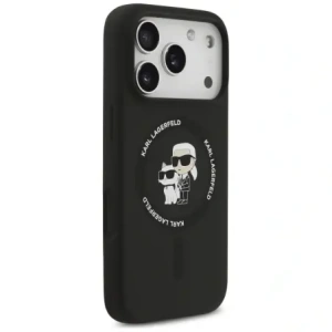 Etui Karl Lagerfeld Silicone Karl&Choupette Ring MagSafe do Apple iPhone 17 Pro Max czarny