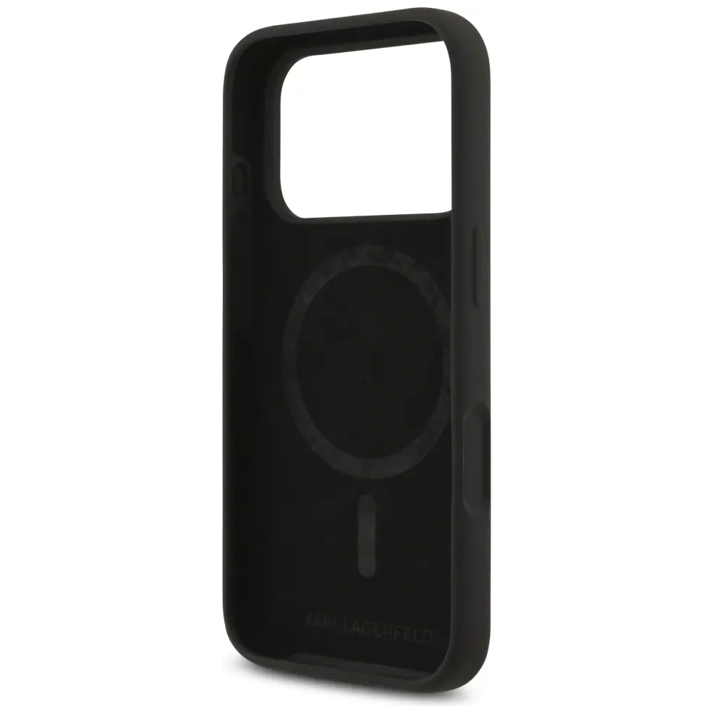 Etui Karl Lagerfeld Silicone Karl&Choupette Ring MagSafe do Apple iPhone 17 Pro Max czarny