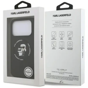 Etui Karl Lagerfeld Silicone Karl&Choupette Ring MagSafe do Apple iPhone 17 Pro Max czarny