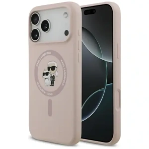 Etui Karl Lagerfeld Silicone Karl&Choupette Ring MagSafe do Apple iPhone 17 Pro Max różowy