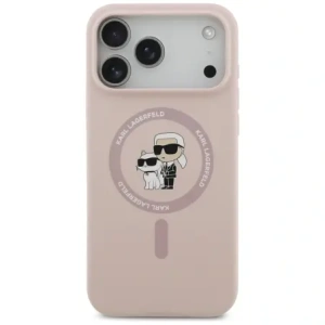 Etui Karl Lagerfeld Silicone Karl&Choupette Ring MagSafe do Apple iPhone 17 Pro Max różowy