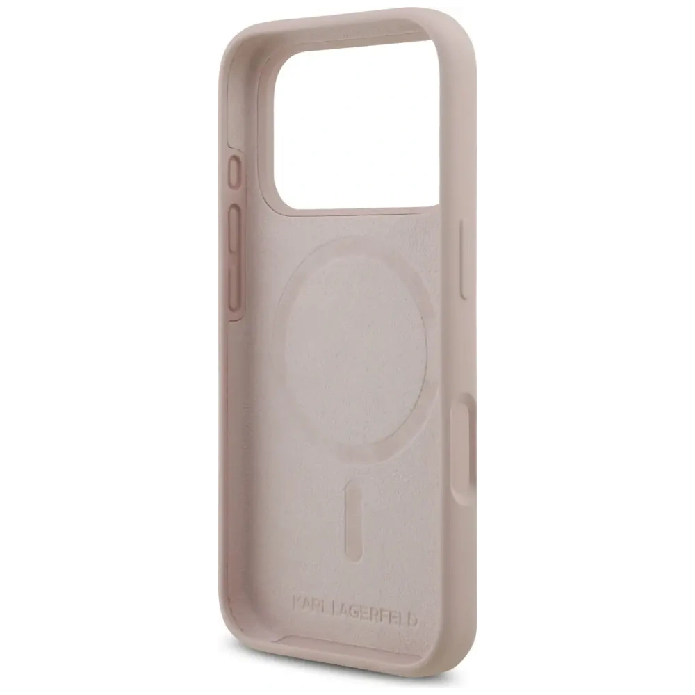 Etui Karl Lagerfeld Silicone Karl&Choupette Ring MagSafe do Apple iPhone 17 Pro różowy