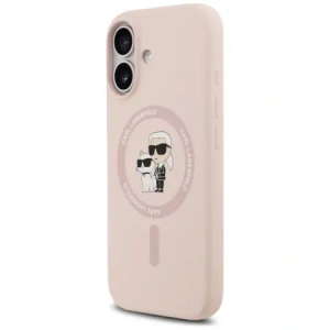 Etui Karl Lagerfeld Silicone Karl&Choupette Ring MagSafe do Apple iPhone 17 różowy
