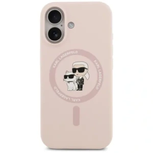 Etui Karl Lagerfeld Silicone Karl&Choupette Ring MagSafe do Apple iPhone 17 różowy
