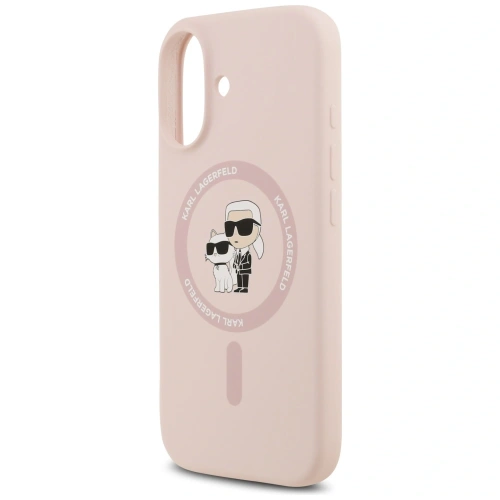 Etui Karl Lagerfeld Silicone Karl&Choupette Ring MagSafe do Apple iPhone 17 różowy