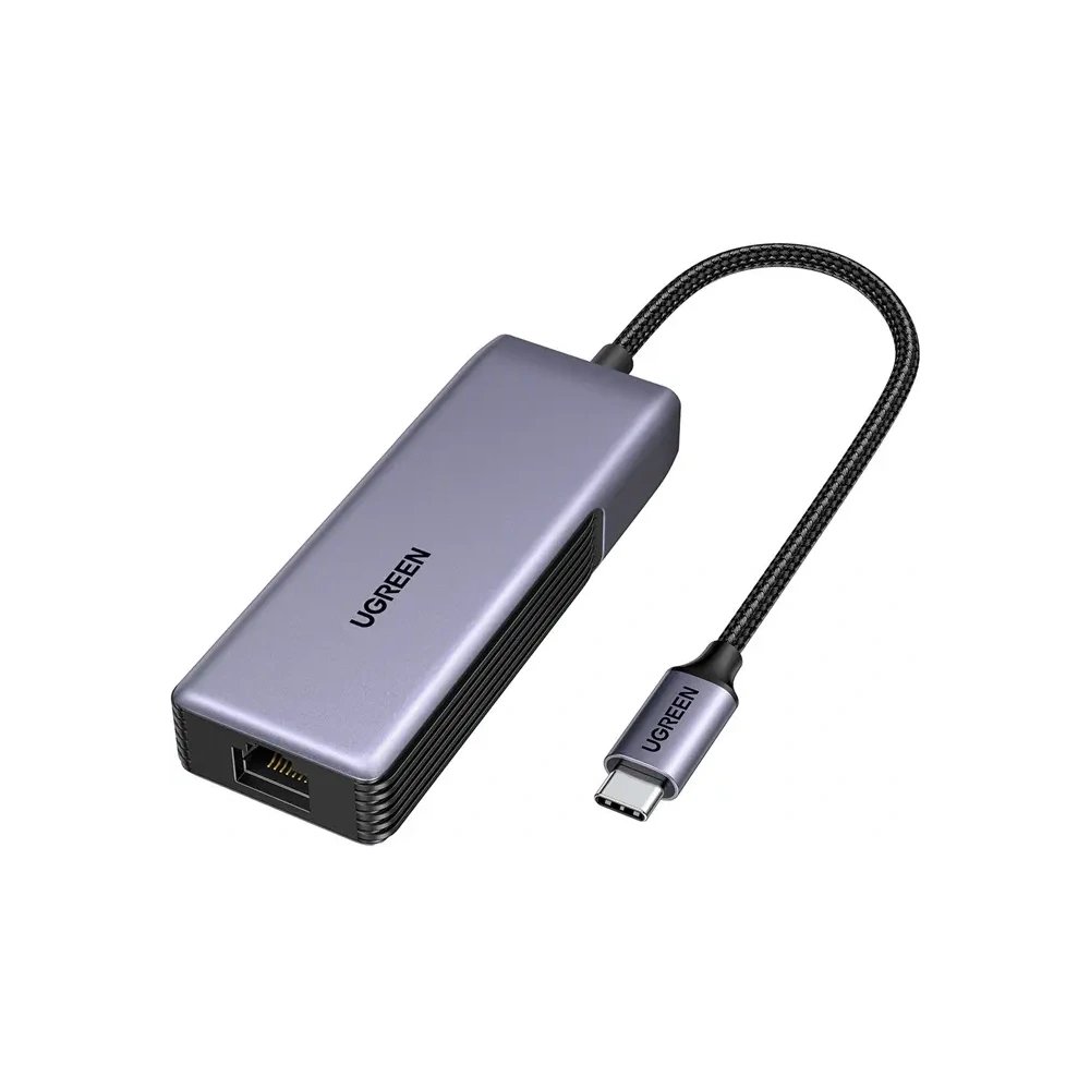 Adapter sieciowy UGREEN UGCM848 USB-C / RJ45 5Gbps (czarny)