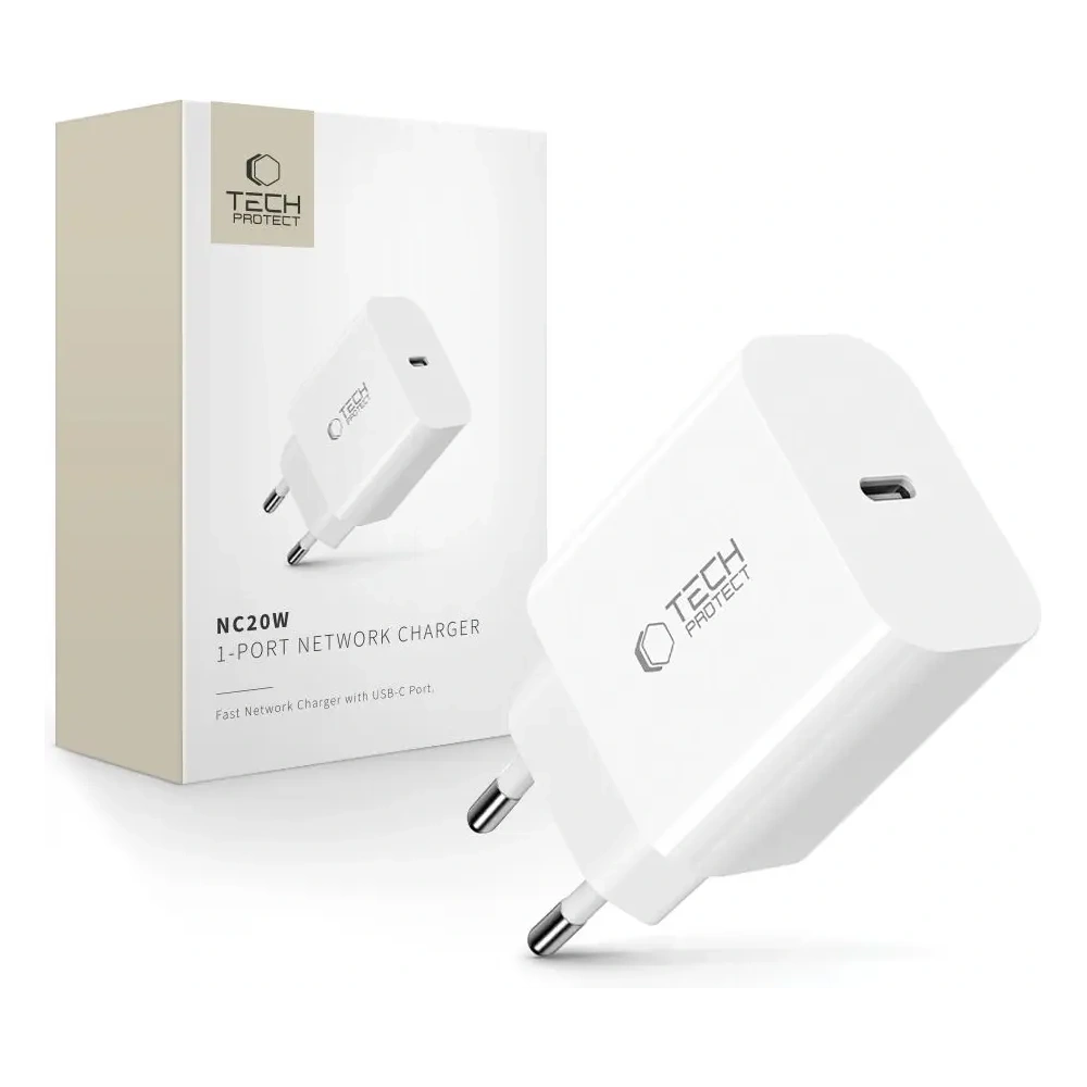 [CR] Ładowarka sieciowa Tech-Protect NC20W 1-port USB-C Network Charger PD20W White