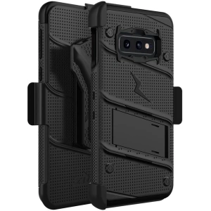 Kup Páncélozott tok Zizo Bolt Cover Samsung Galaxy S10e 9H üveggel a képernyőre + állvány & övcsipesz (Fekete/Fekete) - ZIZ001BLK - {ean13} - Sklep Home Screen