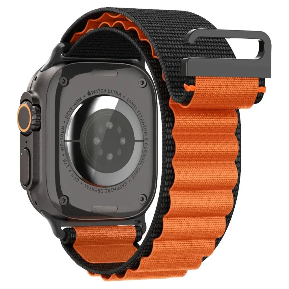 Pasek Spigen WBF1 Band do Apple Watch 6/7/8/9/10/SE/Ultra 1/2 44/45/46/49mm Black/orange