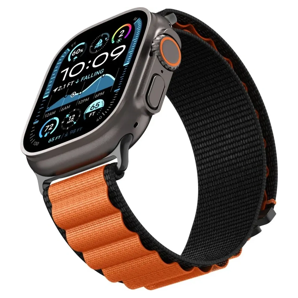 Pasek Spigen WBF1 Band do Apple Watch 6/7/8/9/10/SE/Ultra 1/2 44/45/46/49mm Black/orange