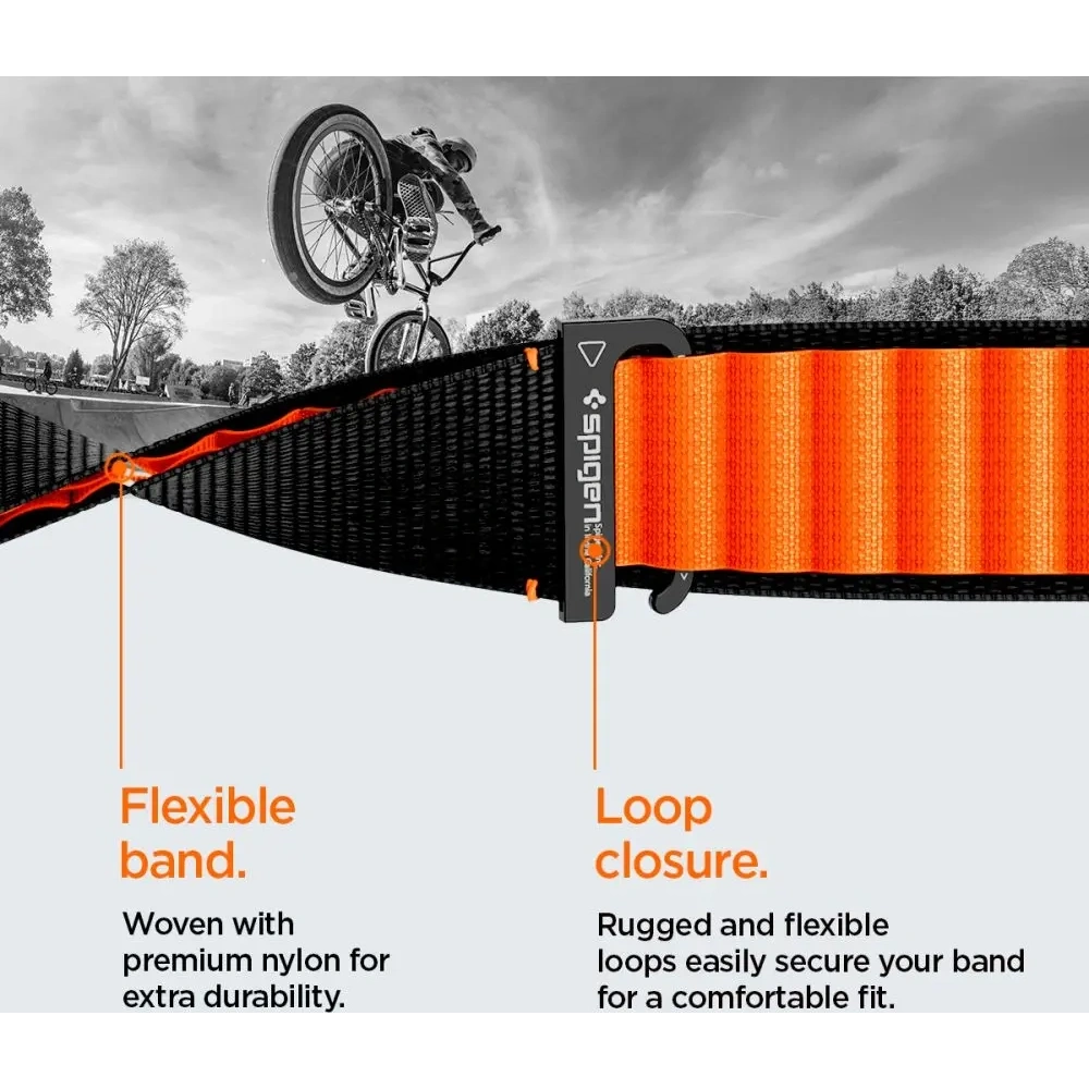 Pasek Spigen WBF1 Band do Apple Watch 6/7/8/9/10/SE/Ultra 1/2 44/45/46/49mm Black/orange