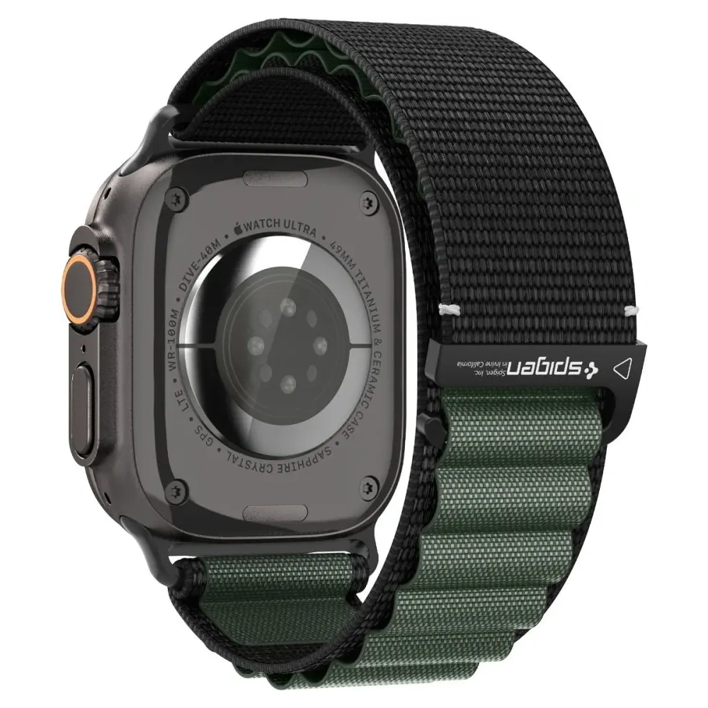 Pasek Spigen WBF1 Band do Apple Watch 6/7/8/9/10/SE/Ultra 1/2 44/45/46/49mm Black/green