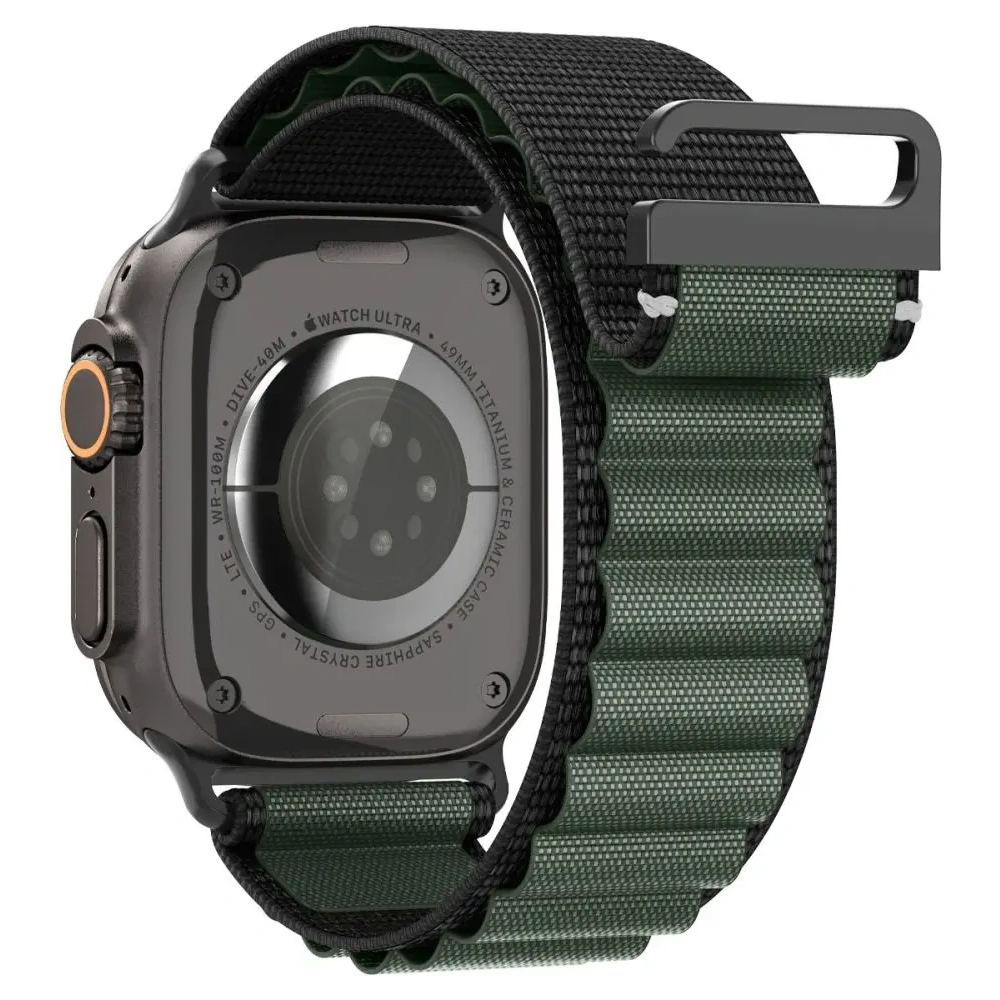 Pasek Spigen WBF1 Band do Apple Watch 6/7/8/9/10/SE/Ultra 1/2 44/45/46/49mm Black/green