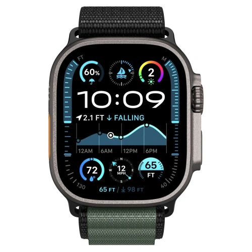 Pasek Spigen WBF1 Band do Apple Watch 6/7/8/9/10/SE/Ultra 1/2 44/45/46/49mm Black/green