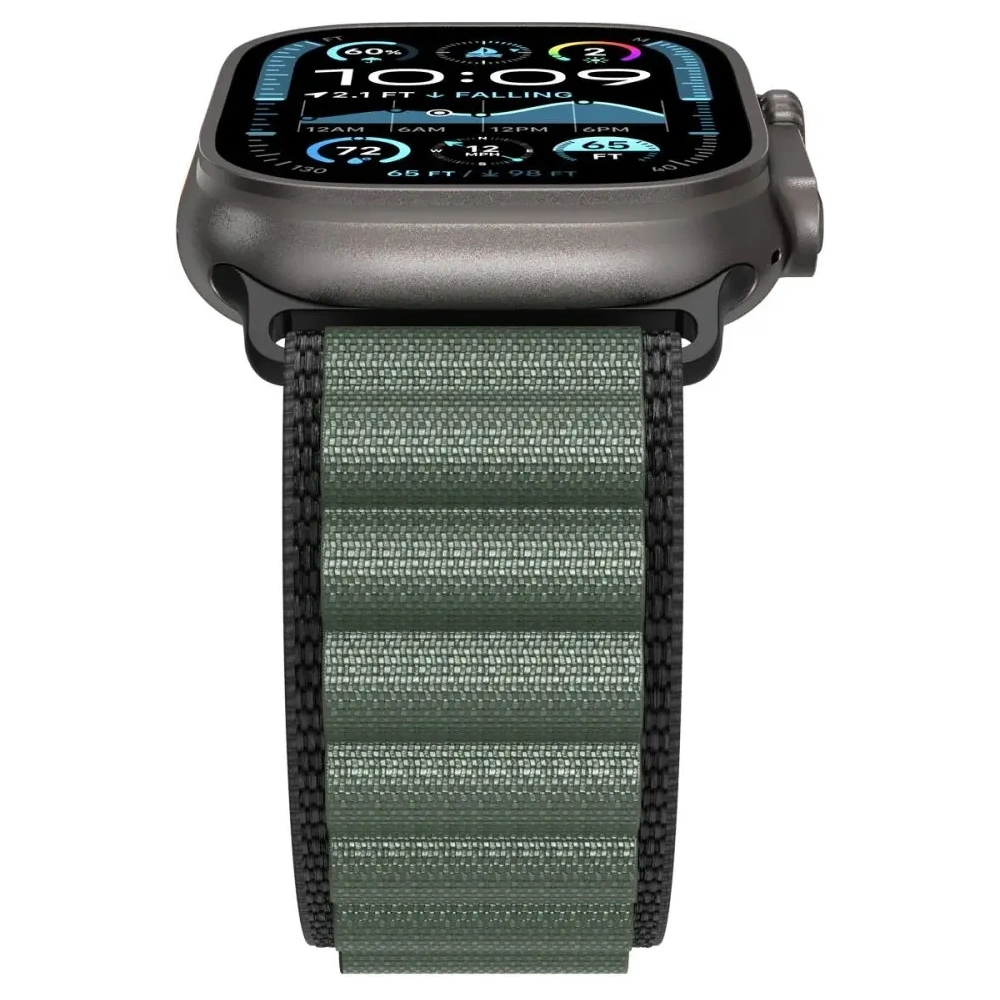 Pasek Spigen WBF1 Band do Apple Watch 6/7/8/9/10/SE/Ultra 1/2 44/45/46/49mm Black/green