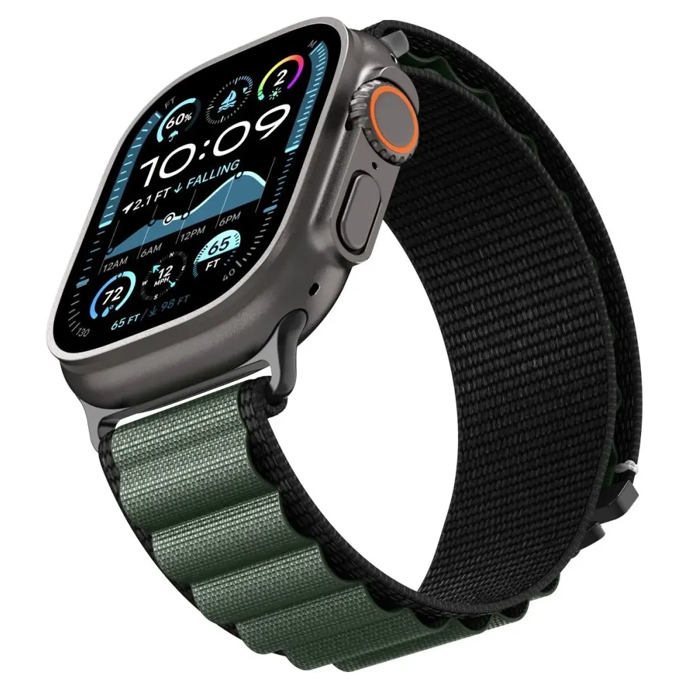 Pasek Spigen WBF1 Band do Apple Watch 6/7/8/9/10/SE/Ultra 1/2 44/45/46/49mm Black/green