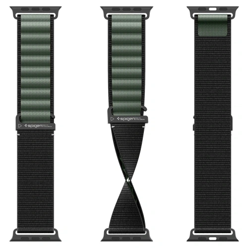 Pasek Spigen WBF1 Band do Apple Watch 6/7/8/9/10/SE/Ultra 1/2 44/45/46/49mm Black/green