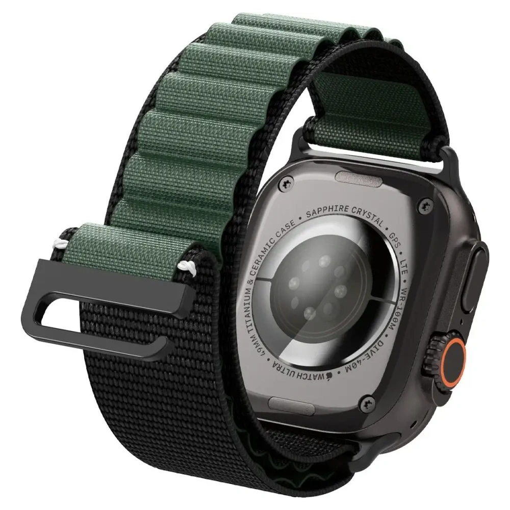 Pasek Spigen WBF1 Band do Apple Watch 6/7/8/9/10/SE/Ultra 1/2 44/45/46/49mm Black/green